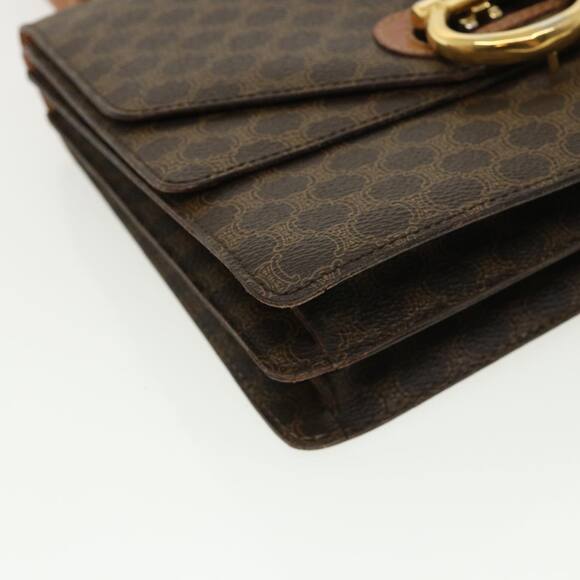 CELINE Macadam Canvas Hand Bag Pvc Leather Brown - Picture 14 of 16